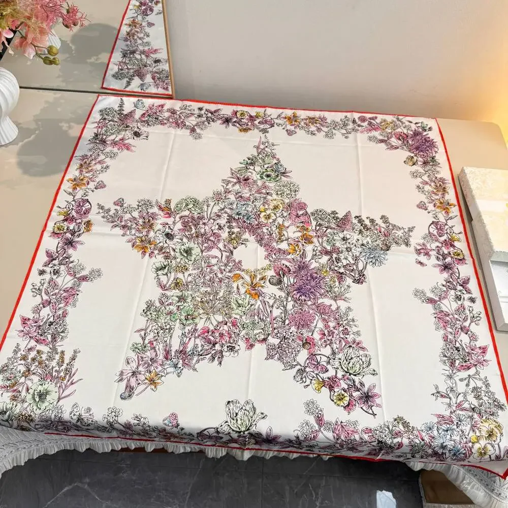 DIOR Floral Print Silk Scarf